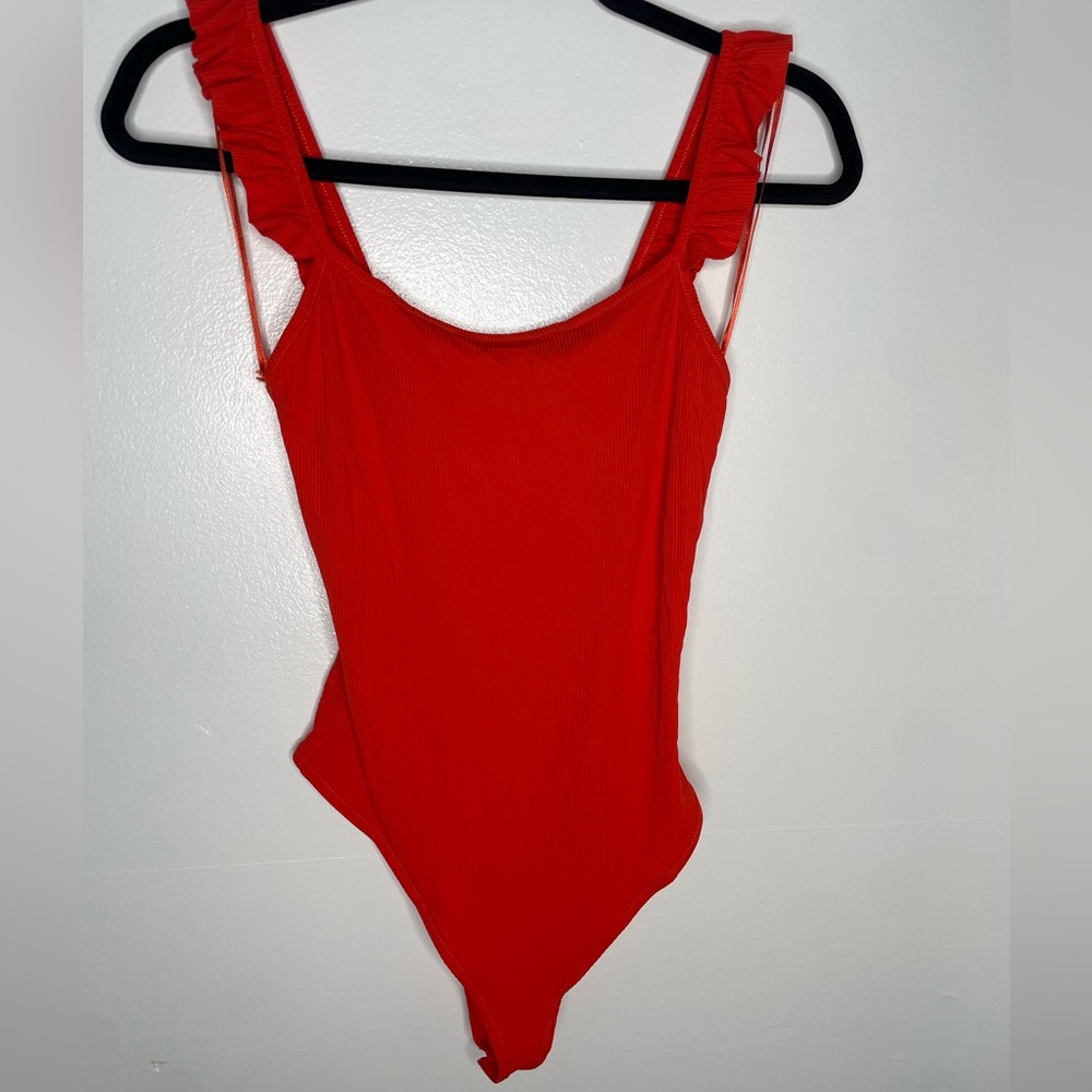 Zara Bright orange ruffle one piece (s)